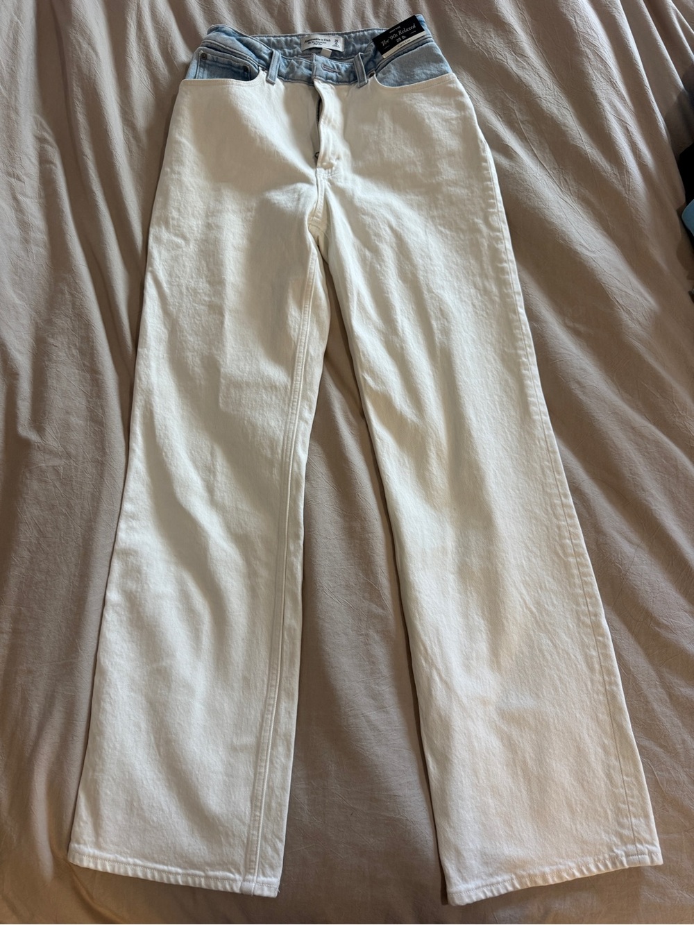 Abercrombie & Fitch Two-Tone White and denim Jeans - 25/0 Long